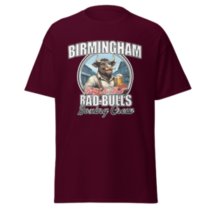 Damage Case | Limited Edition | No. 3 | T-shirt | Birmingham Bad Bulls Boxing Crew | Billy No Bull | Maroon