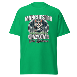 Damage Case | Limited-Edition | No.-4 | T-shirt | Manchester | Crazy Cats Old Kickers | Triple Strike Tony | Green