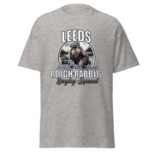 Damage Case | Limited Edition | No. 5 | T-shirt | Leeds Rough Rabbits Rugby Squad | Rob No Rules Banks | Sports Grey