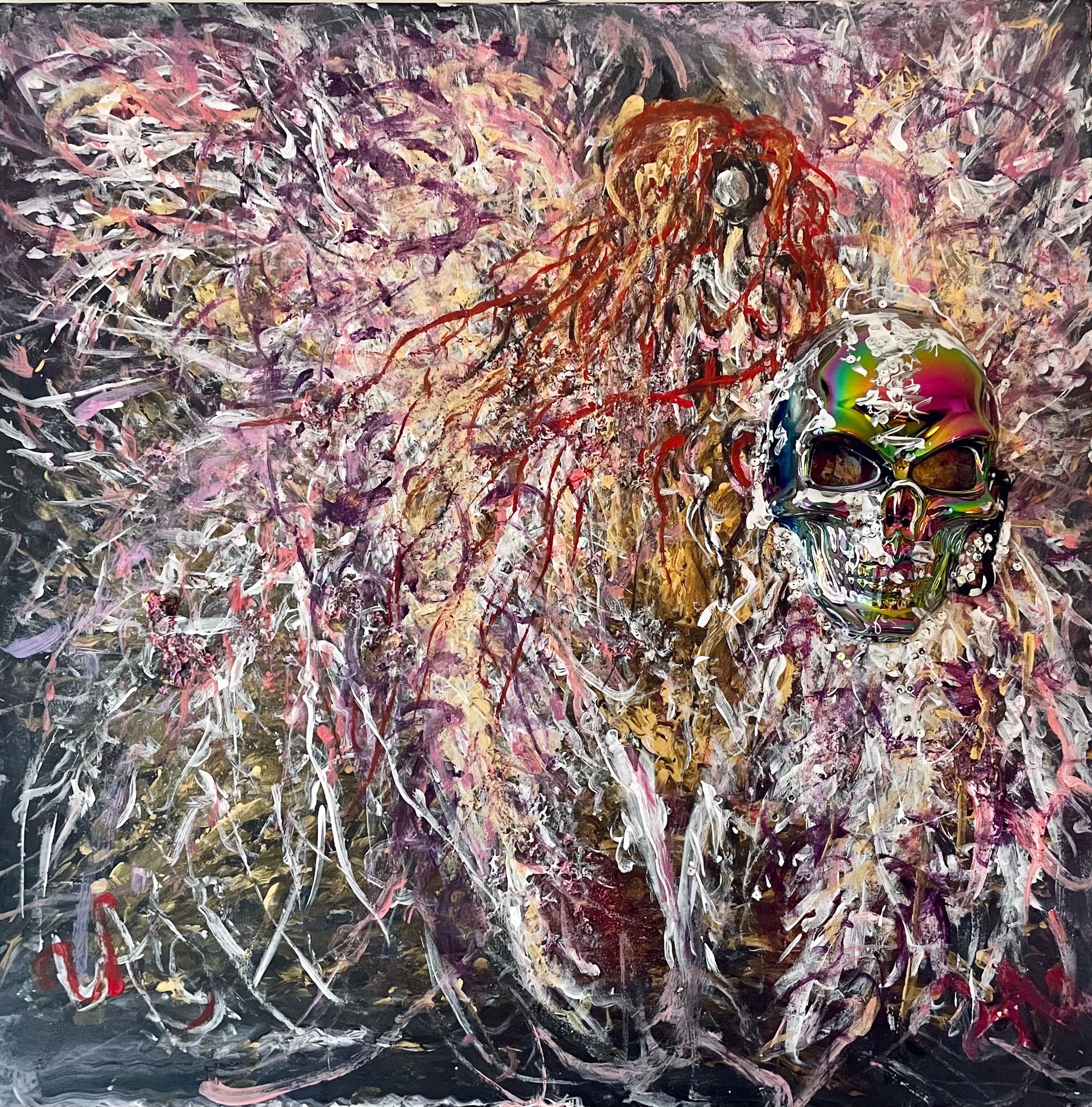 Damage Case | Linda Abrahamsson | Painting | Pink-Death | Oil on Canavas